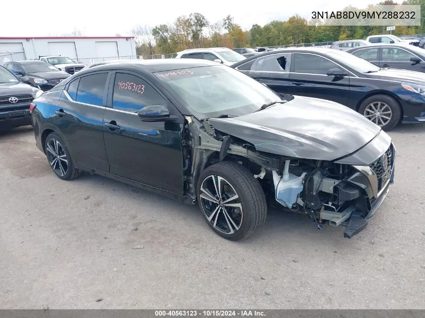 2021 Nissan Sentra Sr Xtronic Cvt VIN: 3N1AB8DV9MY288232 Lot: 40563123