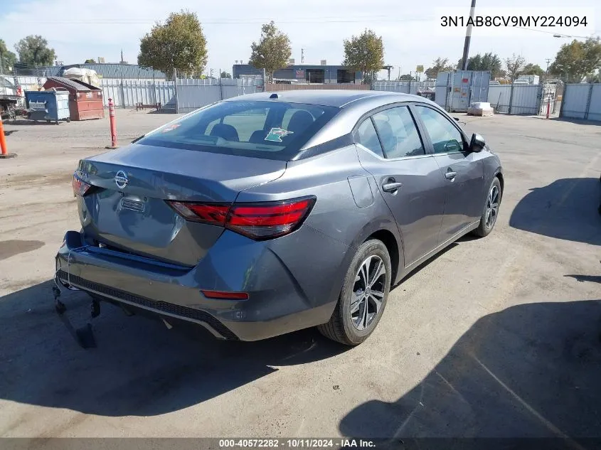 2021 Nissan Sentra Sv Xtronic Cvt VIN: 3N1AB8CV9MY224094 Lot: 40572282