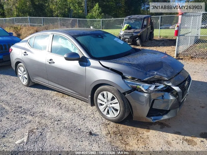 2021 Nissan Sentra S Xtronic Cvt VIN: 3N1AB8BV0MY263903 Lot: 40572663