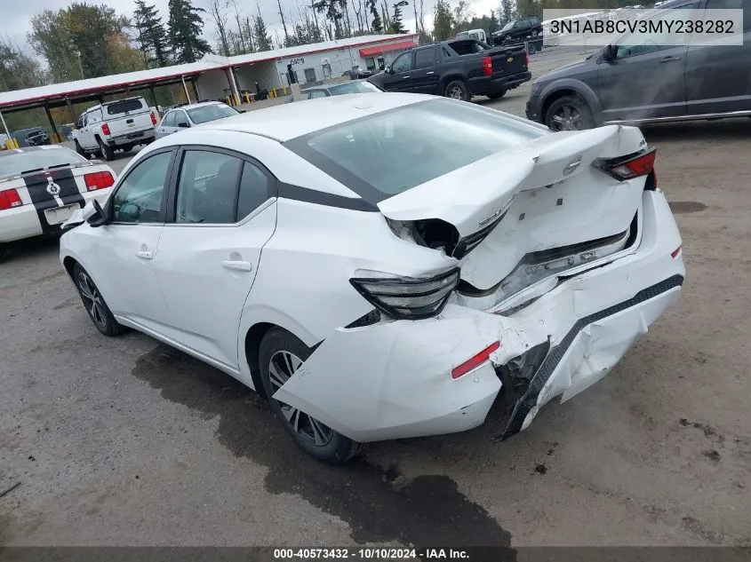 2021 Nissan Sentra Sv Xtronic Cvt VIN: 3N1AB8CV3MY238282 Lot: 40573432