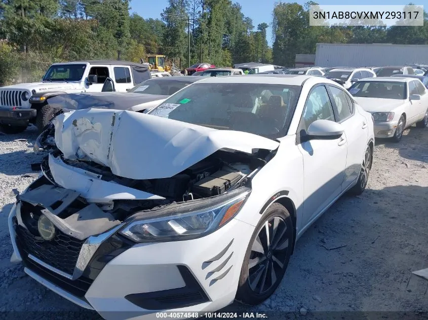 2021 Nissan Sentra Sv Xtronic Cvt VIN: 3N1AB8CVXMY293117 Lot: 40574548