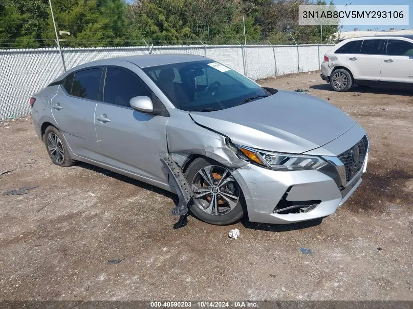 2021 Nissan Sentra Sv Xtronic Cvt VIN: 3N1AB8CV5MY293106 Lot: 40590203