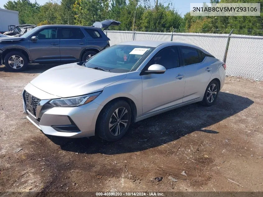 2021 Nissan Sentra Sv Xtronic Cvt VIN: 3N1AB8CV5MY293106 Lot: 40590203