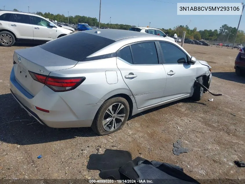 2021 Nissan Sentra Sv Xtronic Cvt VIN: 3N1AB8CV5MY293106 Lot: 40590203