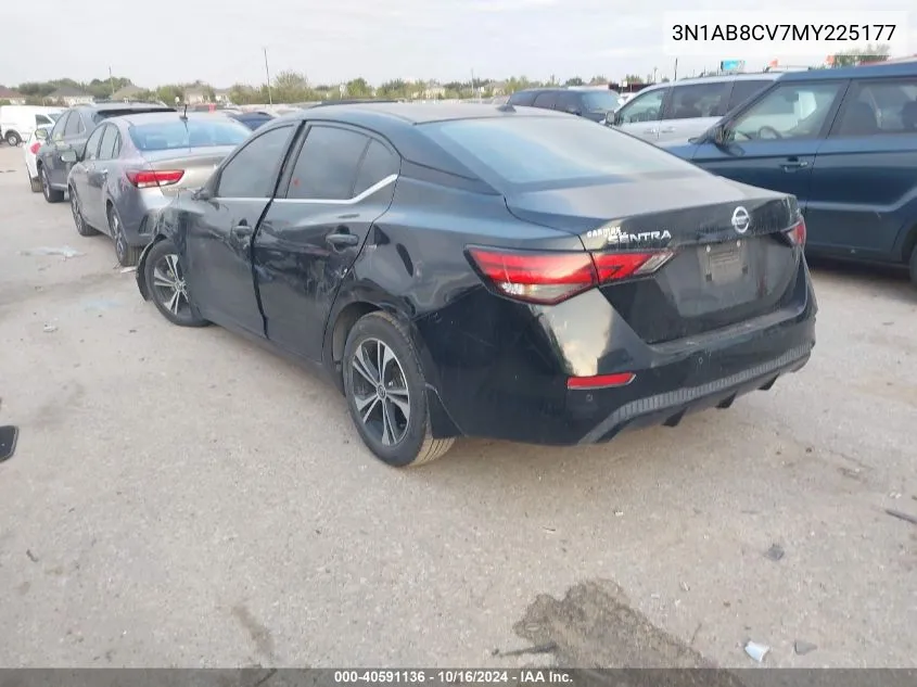 2021 Nissan Sentra Sv Xtronic Cvt VIN: 3N1AB8CV7MY225177 Lot: 40591136