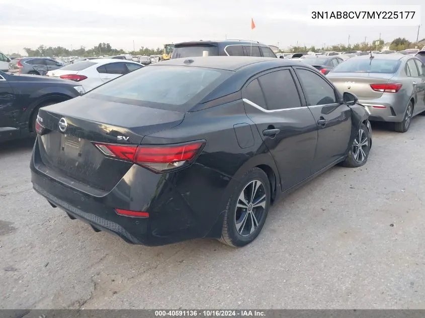 2021 Nissan Sentra Sv Xtronic Cvt VIN: 3N1AB8CV7MY225177 Lot: 40591136