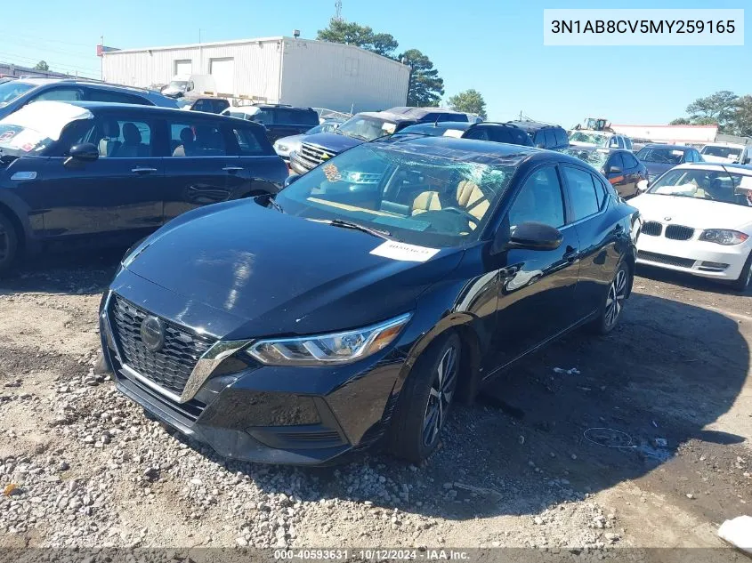 2021 Nissan Sentra Sv Xtronic Cvt VIN: 3N1AB8CV5MY259165 Lot: 40593631