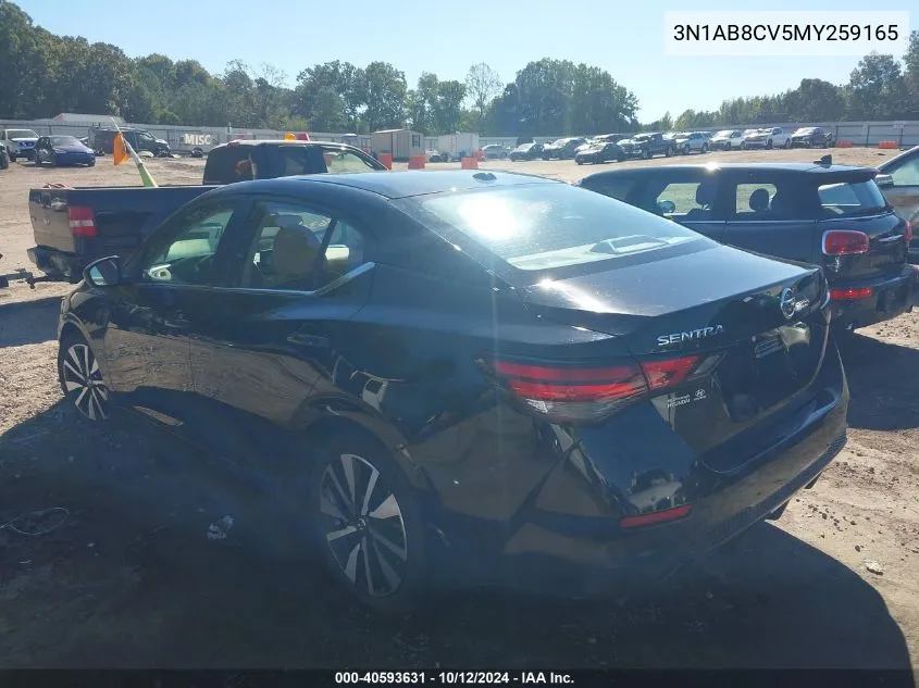 2021 Nissan Sentra Sv Xtronic Cvt VIN: 3N1AB8CV5MY259165 Lot: 40593631