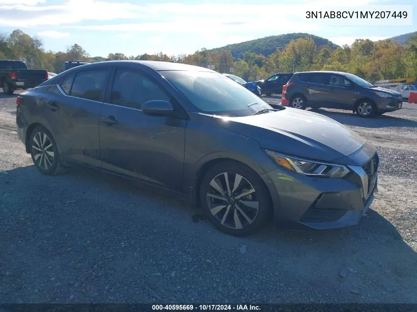 2021 Nissan Sentra Sv Xtronic Cvt VIN: 3N1AB8CV1MY207449 Lot: 40595669