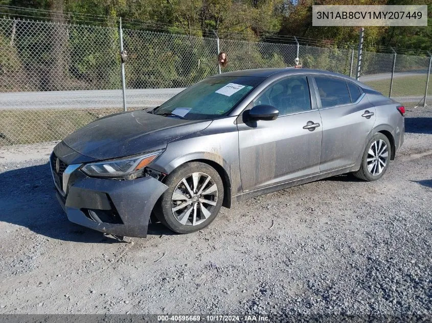 2021 Nissan Sentra Sv Xtronic Cvt VIN: 3N1AB8CV1MY207449 Lot: 40595669