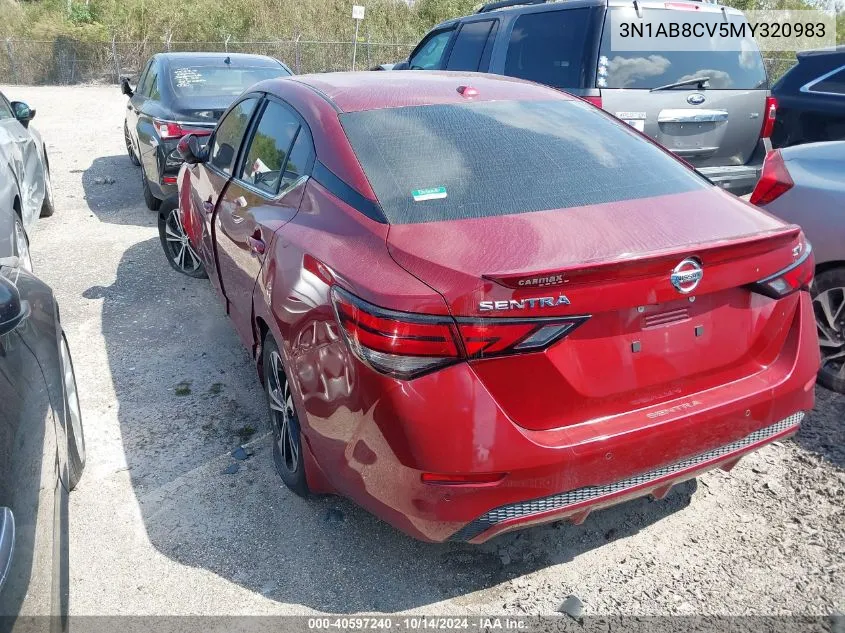 2021 Nissan Sentra Sv Xtronic Cvt VIN: 3N1AB8CV5MY320983 Lot: 40597240