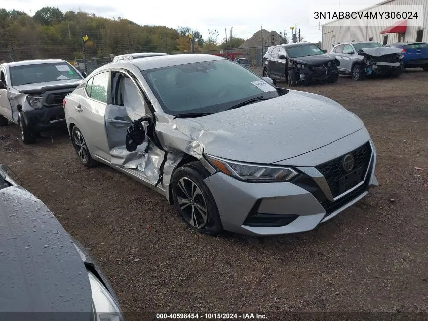 2021 Nissan Sentra Sv Xtronic Cvt VIN: 3N1AB8CV4MY306024 Lot: 40598454