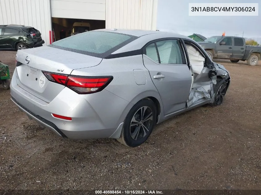 2021 Nissan Sentra Sv Xtronic Cvt VIN: 3N1AB8CV4MY306024 Lot: 40598454