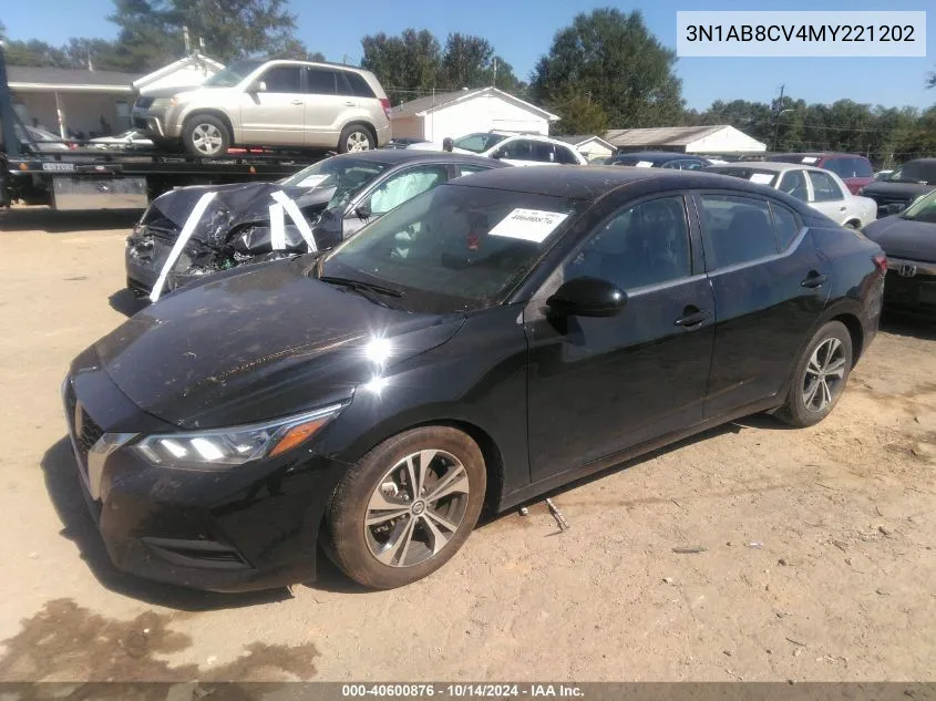 2021 Nissan Sentra Sv Xtronic Cvt VIN: 3N1AB8CV4MY221202 Lot: 40600876