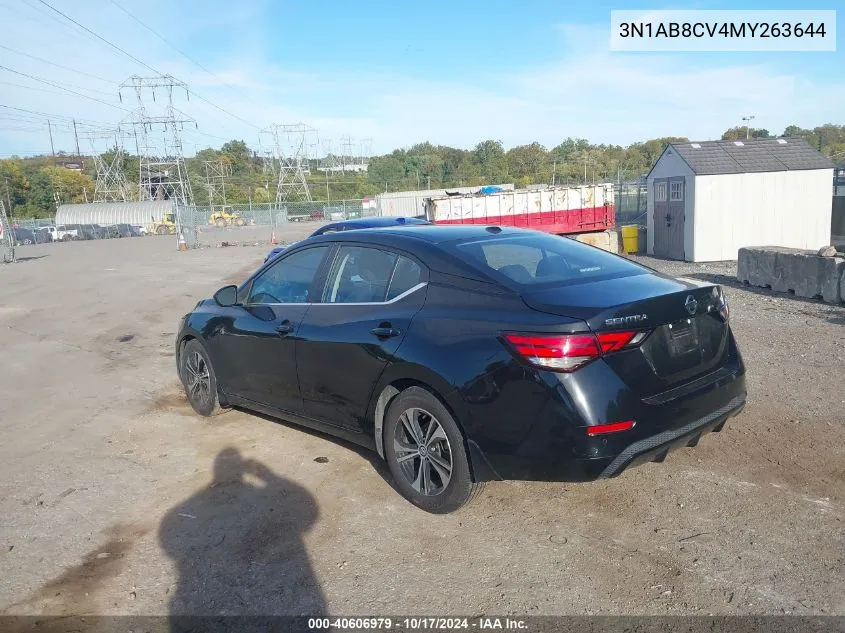 2021 Nissan Sentra Sv Xtronic Cvt VIN: 3N1AB8CV4MY263644 Lot: 40606979