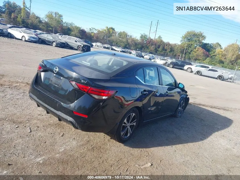 2021 Nissan Sentra Sv Xtronic Cvt VIN: 3N1AB8CV4MY263644 Lot: 40606979