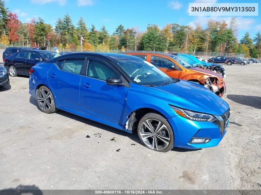 2021 Nissan Sentra Sr Xtronic Cvt VIN: 3N1AB8DV9MY313503 Lot: 40608116