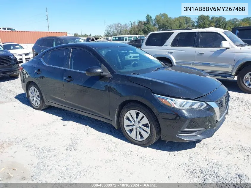 2021 Nissan Sentra S Xtronic Cvt VIN: 3N1AB8BV6MY267468 Lot: 40609972