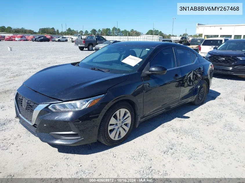 2021 Nissan Sentra S Xtronic Cvt VIN: 3N1AB8BV6MY267468 Lot: 40609972