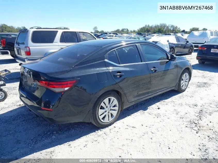 2021 Nissan Sentra S Xtronic Cvt VIN: 3N1AB8BV6MY267468 Lot: 40609972