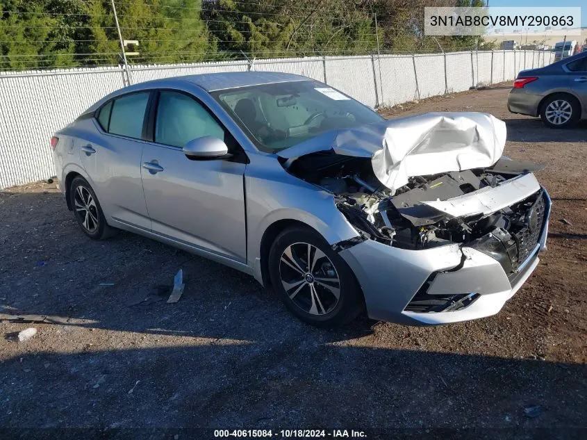 2021 Nissan Sentra Sv Xtronic Cvt VIN: 3N1AB8CV8MY290863 Lot: 40615084