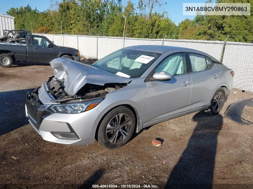 2021 Nissan Sentra Sv Xtronic Cvt VIN: 3N1AB8CV8MY290863 Lot: 40615084