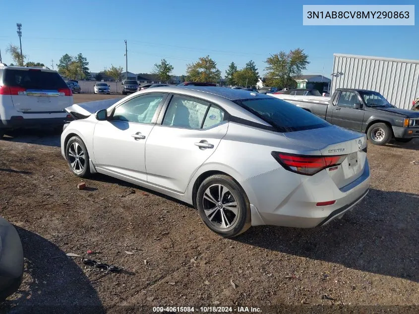 2021 Nissan Sentra Sv Xtronic Cvt VIN: 3N1AB8CV8MY290863 Lot: 40615084