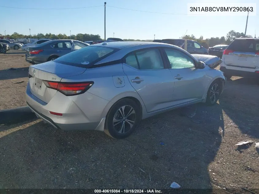 2021 Nissan Sentra Sv Xtronic Cvt VIN: 3N1AB8CV8MY290863 Lot: 40615084