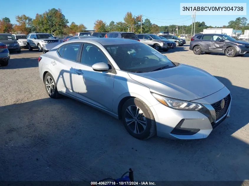 2021 Nissan Sentra Sv Xtronic Cvt VIN: 3N1AB8CV0MY304738 Lot: 40627718