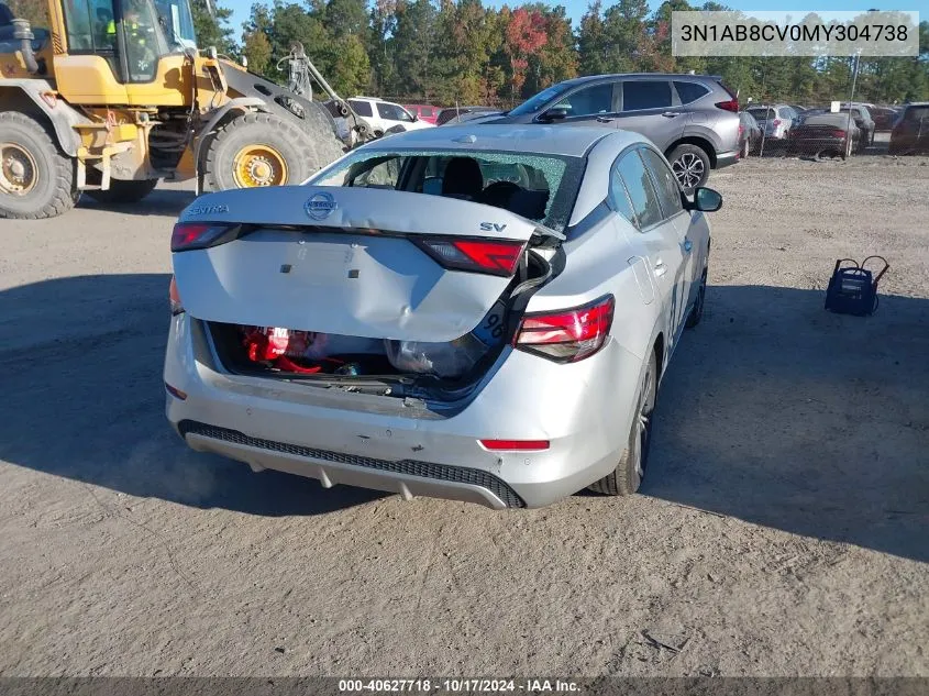 2021 Nissan Sentra Sv Xtronic Cvt VIN: 3N1AB8CV0MY304738 Lot: 40627718