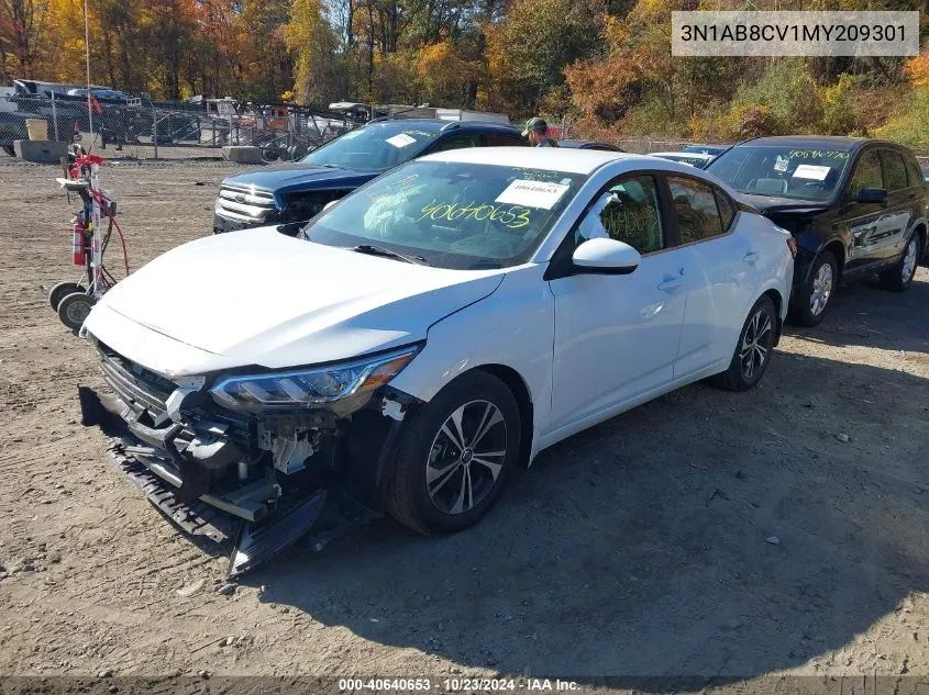 2021 Nissan Sentra Sv Xtronic Cvt VIN: 3N1AB8CV1MY209301 Lot: 40640653