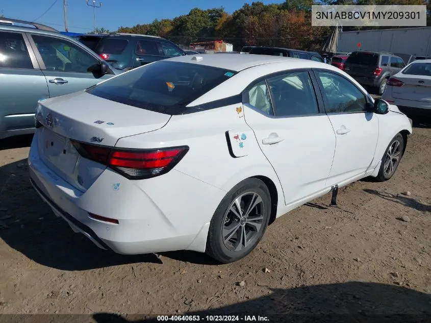 2021 Nissan Sentra Sv Xtronic Cvt VIN: 3N1AB8CV1MY209301 Lot: 40640653