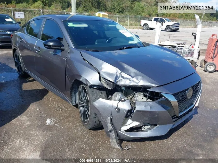 3N1AB8DV9MY201364 2021 Nissan Sentra Sr Xtronic Cvt