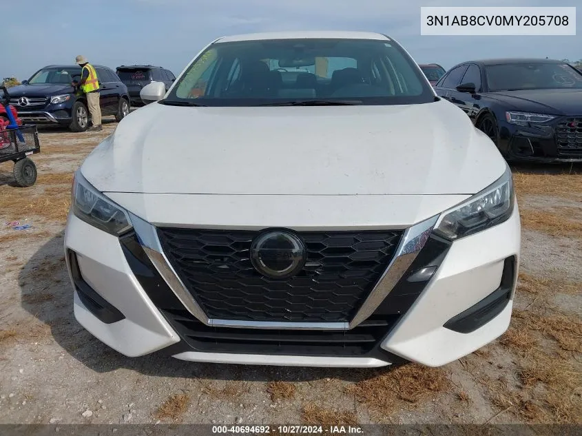 2021 Nissan Sentra Sv Xtronic Cvt VIN: 3N1AB8CV0MY205708 Lot: 40694692