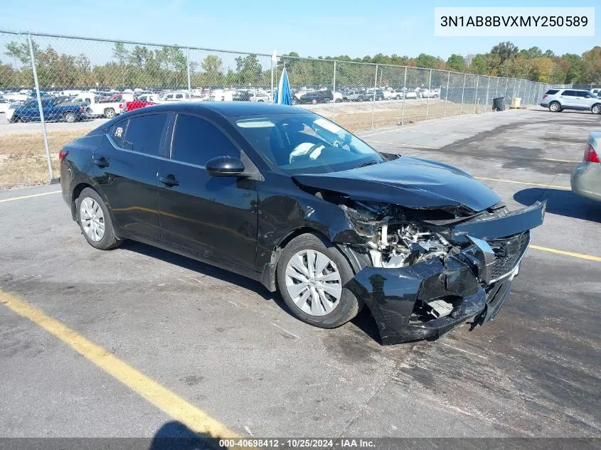 2021 Nissan Sentra S Xtronic Cvt VIN: 3N1AB8BVXMY250589 Lot: 40698412