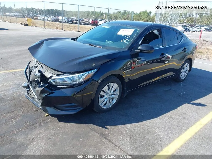 2021 Nissan Sentra S Xtronic Cvt VIN: 3N1AB8BVXMY250589 Lot: 40698412