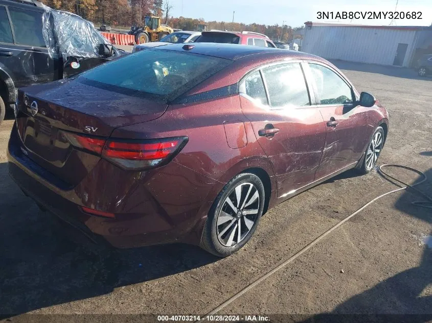 2021 Nissan Sentra Sv Xtronic Cvt VIN: 3N1AB8CV2MY320682 Lot: 40703214