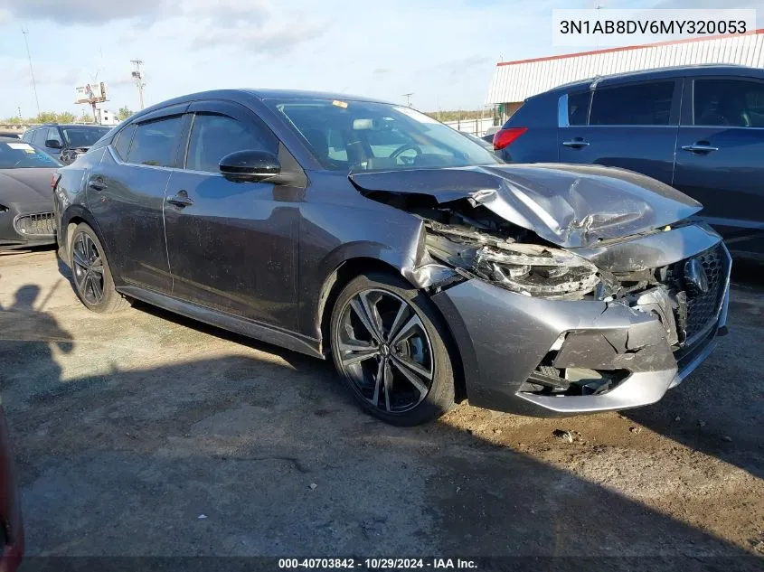 2021 Nissan Sentra Sr Xtronic Cvt VIN: 3N1AB8DV6MY320053 Lot: 40703842