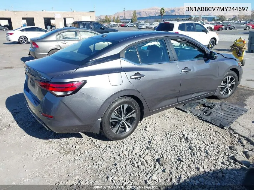 2021 Nissan Sentra Sv Xtronic Cvt VIN: 3N1AB8CV7MY244697 Lot: 40716979