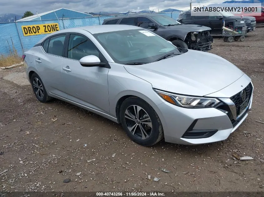 2021 Nissan Sentra Sv Xtronic Cvt VIN: 3N1AB8CV6MY219001 Lot: 40743256