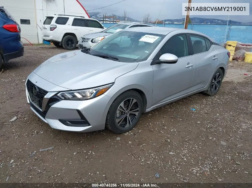 2021 Nissan Sentra Sv Xtronic Cvt VIN: 3N1AB8CV6MY219001 Lot: 40743256