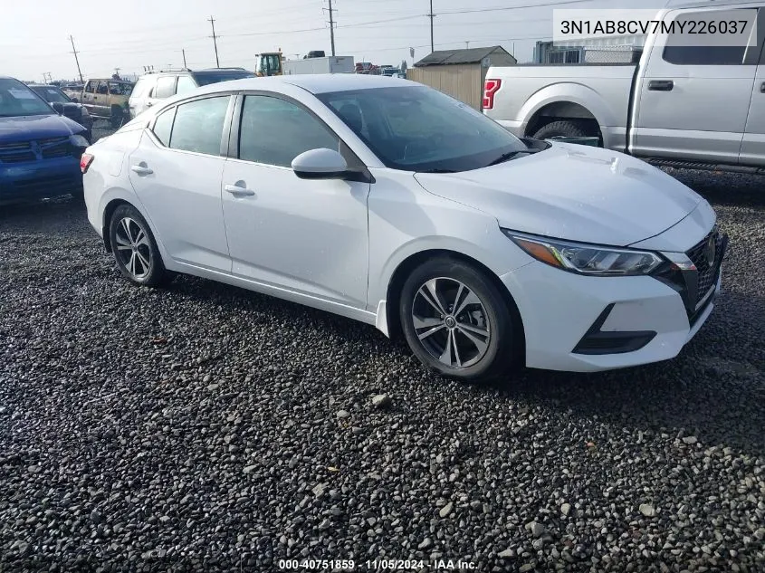 2021 Nissan Sentra Sv Xtronic Cvt VIN: 3N1AB8CV7MY226037 Lot: 40751859