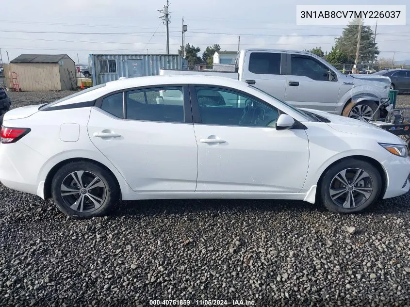 2021 Nissan Sentra Sv Xtronic Cvt VIN: 3N1AB8CV7MY226037 Lot: 40751859