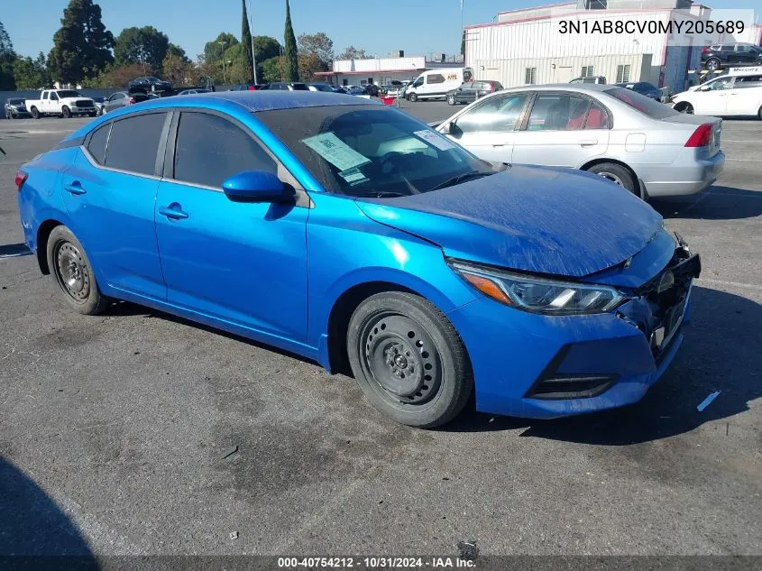 2021 Nissan Sentra Sv Xtronic Cvt VIN: 3N1AB8CV0MY205689 Lot: 40754212