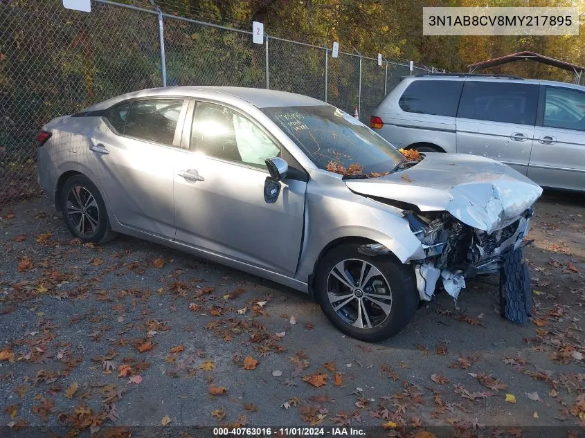 2021 Nissan Sentra Sv Xtronic Cvt VIN: 3N1AB8CV8MY217895 Lot: 40763016