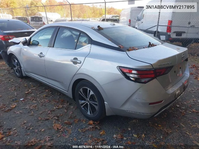 2021 Nissan Sentra Sv Xtronic Cvt VIN: 3N1AB8CV8MY217895 Lot: 40763016