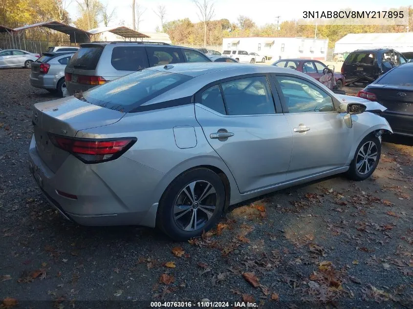 2021 Nissan Sentra Sv Xtronic Cvt VIN: 3N1AB8CV8MY217895 Lot: 40763016