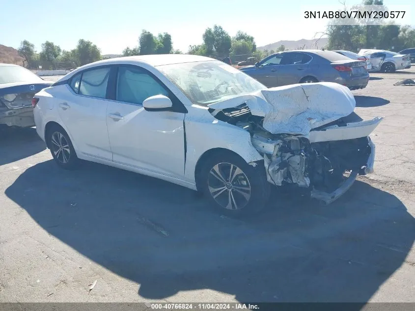 2021 Nissan Sentra Sv Xtronic Cvt VIN: 3N1AB8CV7MY290577 Lot: 40766824