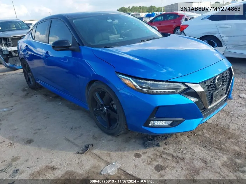 2021 Nissan Sentra Sr Xtronic Cvt VIN: 3N1AB8DV7MY274863 Lot: 40775919