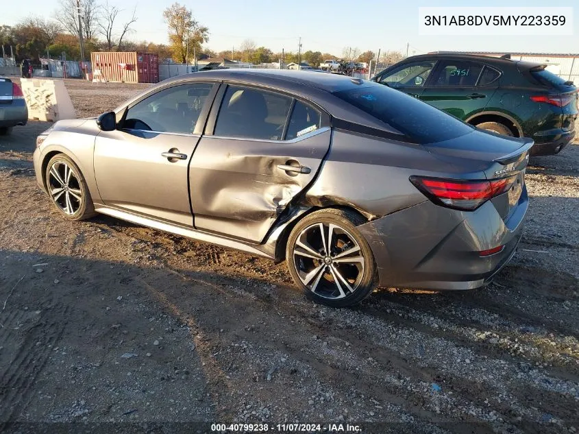 2021 Nissan Sentra Sr Xtronic Cvt VIN: 3N1AB8DV5MY223359 Lot: 40799238